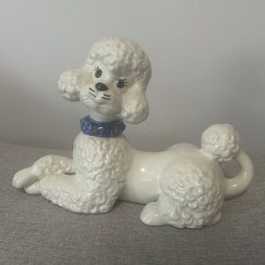 Dog Nick Nacks Curly Poodle Statue white